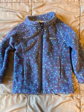 Columbia 12-18Mos Girls Polkadot Full Zip Fleece Jacket